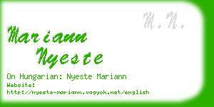 mariann nyeste business card